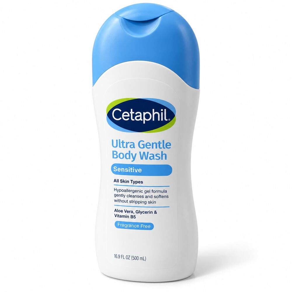Cetaphil Ultra Gentle Sensitive Body Wash 16.9 fl oz Fragrance Free 2 Pack